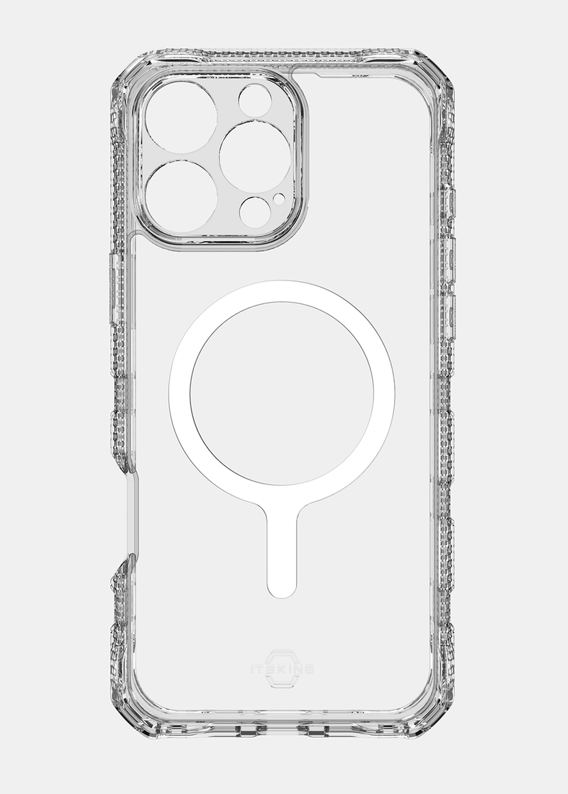 ItSkins Supreme R Clear Case with MagSafe for 16  Pro Max - Transparent White Print