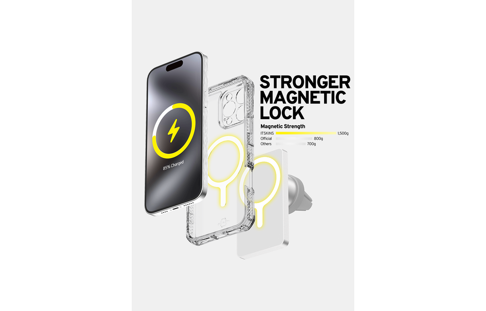 ItSkins Supreme R Clear Case with MagSafe for 16  Pro Max - Transparent White Print