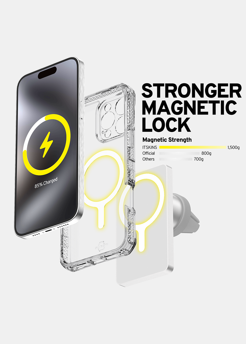 ItSkins Supreme R Clear Case with MagSafe for 16  Pro Max - Transparent White Print