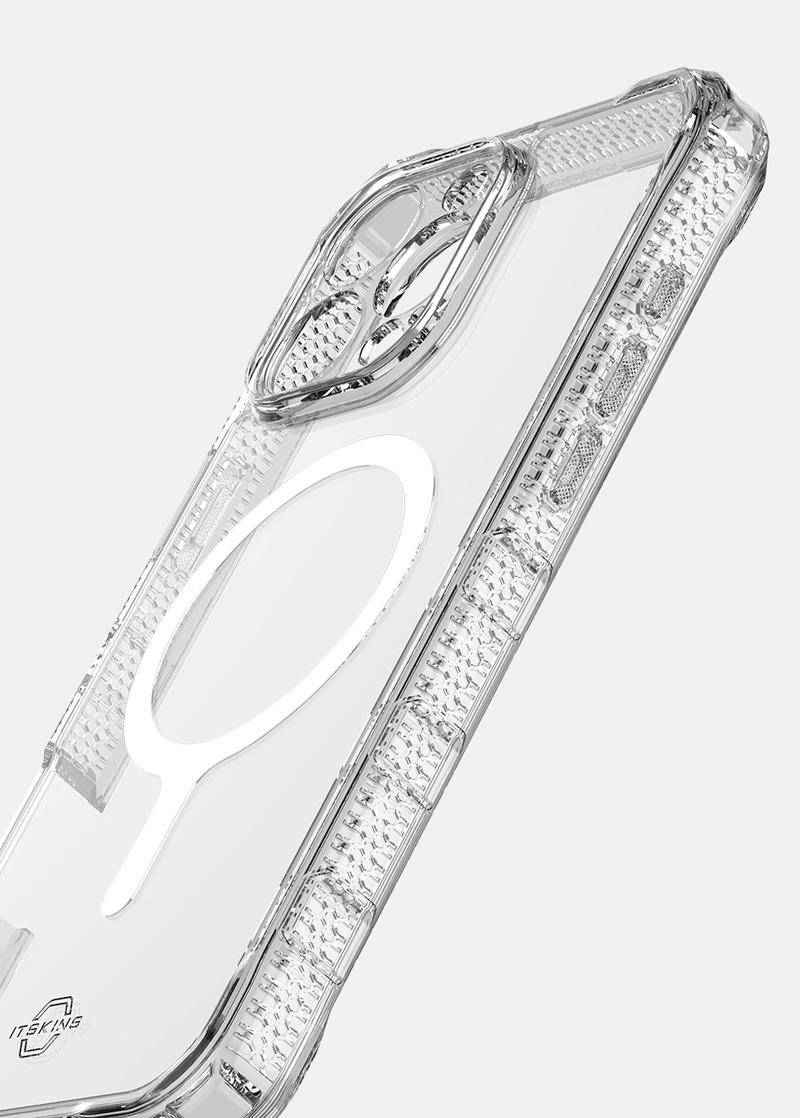 ItSkins Supreme R Clear Case with MagSafe for 16  Pro Max - Transparent White Print