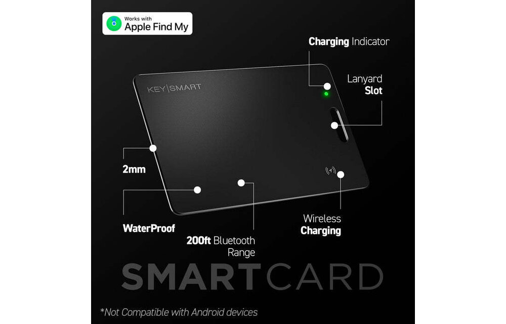 KeySmart SmartCard Black w/ Apple Find My