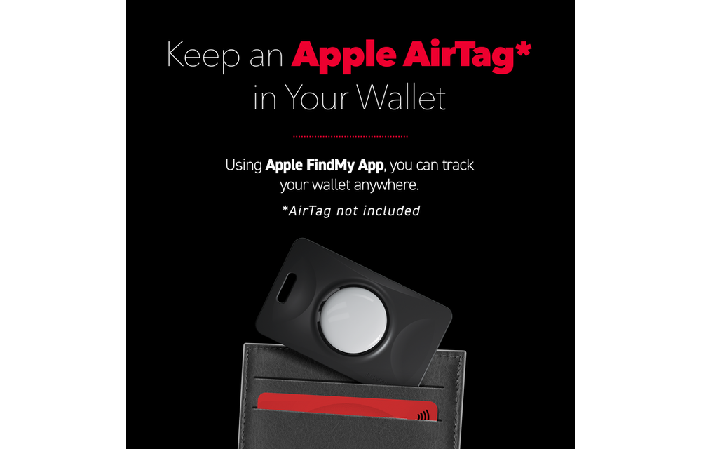 KeySmart SlimCard Apple AirTag Holder for your Wallet Black 2 Pack