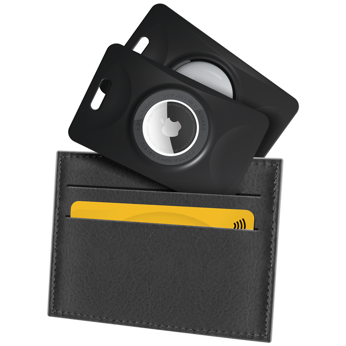 KeySmart SlimCard Apple AirTag Holder for your Wallet Black 2 Pack