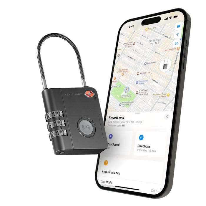 KeySmart SmartLock Tracking Device with Apple Find My - Black