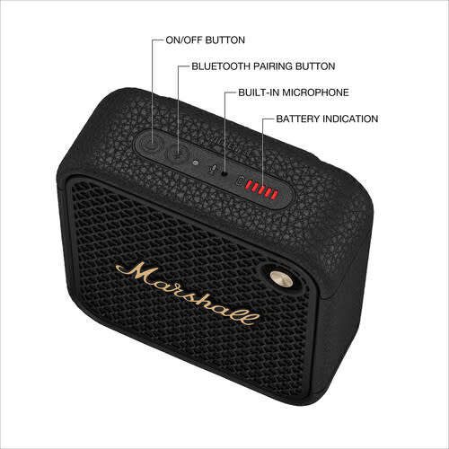 Marshall Willen II Bluetooth Speaker 120v US Adapter - Black & Brass