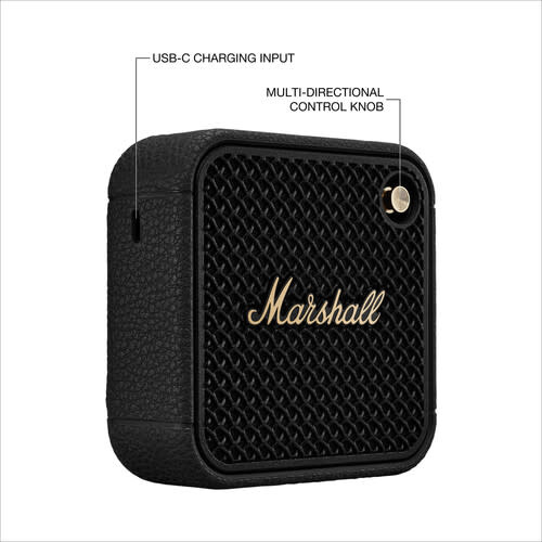 Marshall Willen II Bluetooth Speaker 120v US Adapter - Black & Brass