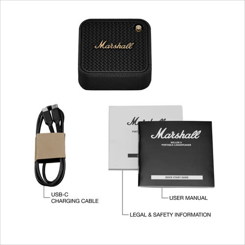 Marshall Willen II Bluetooth Speaker 120v US Adapter - Black & Brass