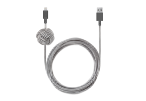 Native Union Braided Lightning Night Cable 3m - Zebra WSL