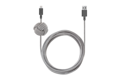 Native Union Braided Lightning Night Cable 3m - Zebra WSL