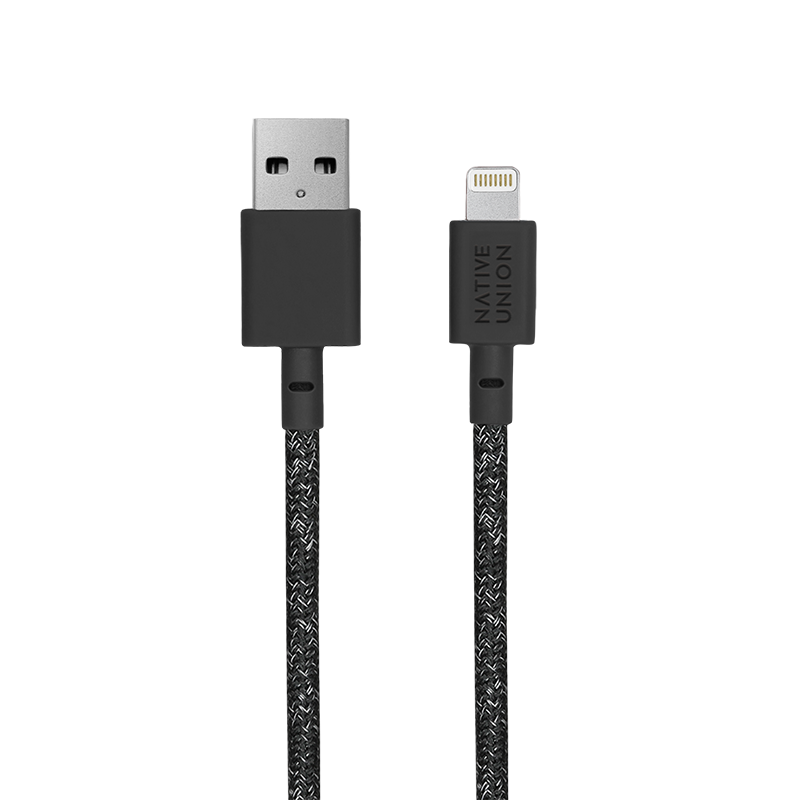 Native Union Braided Lightning Night Cable 3m - Zebra WSL