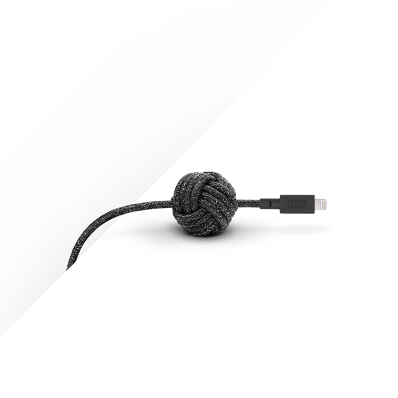 Native Union Braided Lightning Night Cable 3m - Zebra WSL