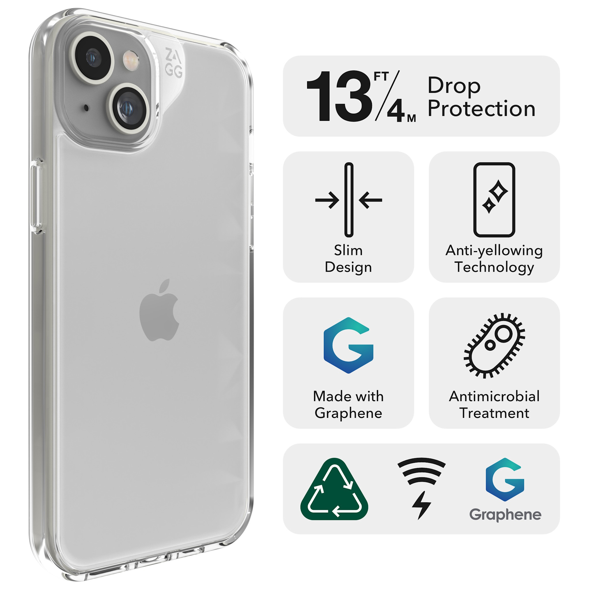Gear4 Crystal Palace Case for iPhone 15/14/13 Clear