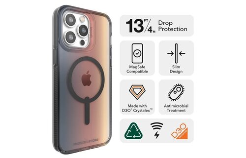 Zagg Milan Snap Case with Magsafe for iPhone 14 Pro Max Black Swirl WSL