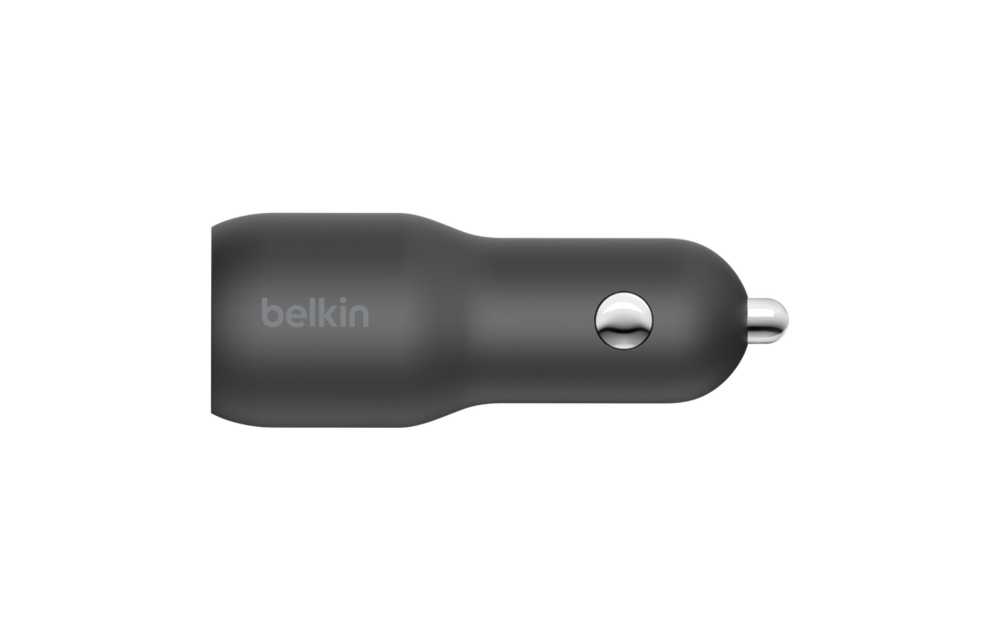Belkin BOOST CHARGE Car Charger 37w Dual Port (1 x 20w USB-C, 1 x 12w USB-A) + USB-C Cable w/Lightning Cable WSL