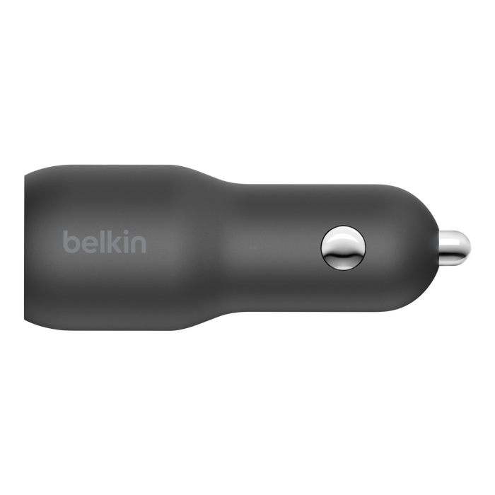 Belkin BOOST CHARGE Car Charger 37w Dual Port (1 x 20w USB-C, 1 x 12w USB-A) + USB-C Cable w/Lightning Cable WSL