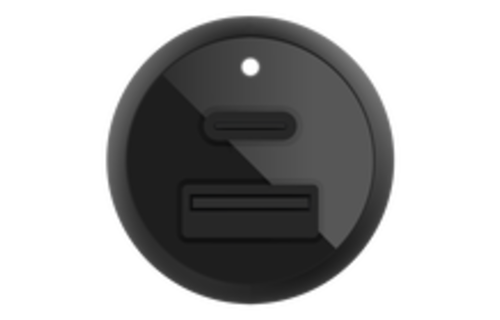 Belkin BOOST CHARGE Car Charger 37w Dual Port (1 x 20w USB-C, 1 x 12w USB-A) + USB-C Cable w/Lightning Cable WSL