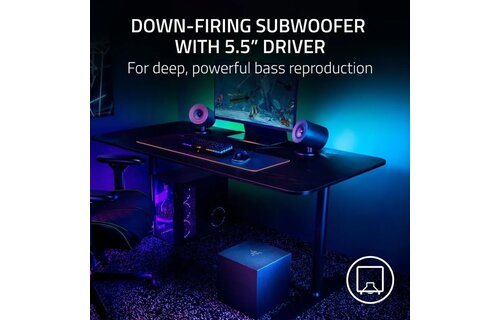 Razer Nommo V2 Pro Full-Range 2.1 PC Gaming Speakers with Wireless Subwoofer (4 Piece) Black