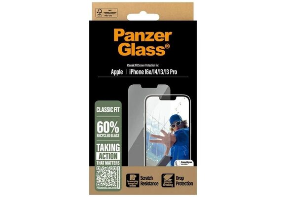 PanzerGlass® Screen Protector for iPhone 16e | 14 | 13 | 13 Pro | Classic Fit w. Aligner