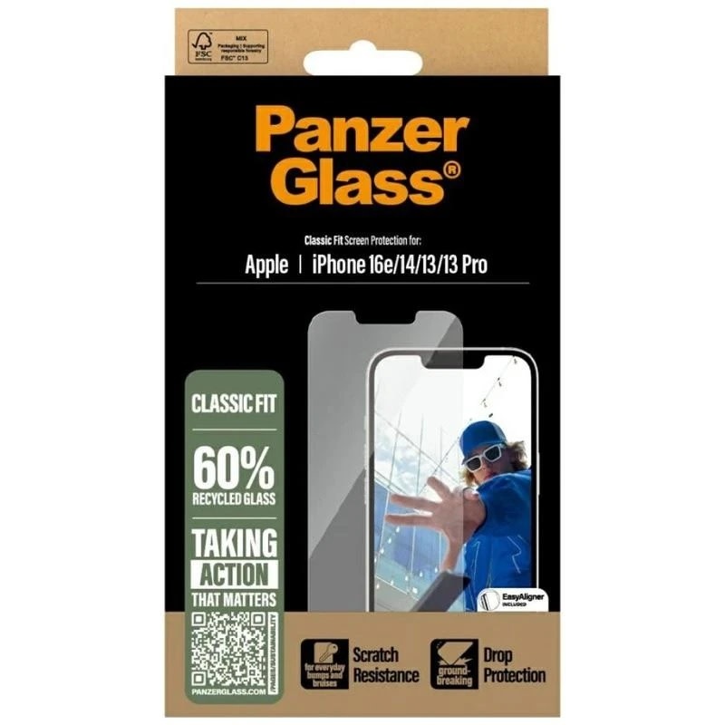 PanzerGlass® Screen Protector for iPhone 16e | 14 | 13 | 13 Pro | Classic Fit w. Aligner