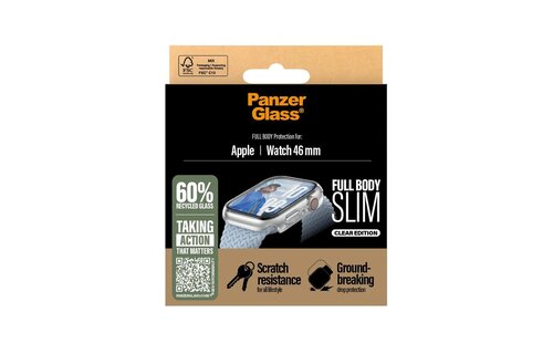 PanzerGlass® Screen Protector Snappie Full Body Slim Transparent Apple Watch 46mm SERIES 10 ONLY