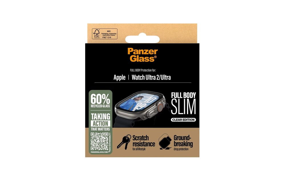 PanzerGlass® Screen Protector Snappie Full Body Slim Transparent Apple Watch Ultra2/Ultra