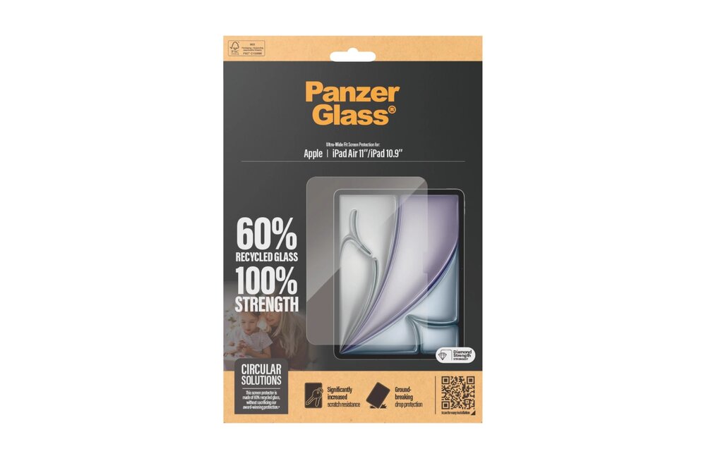 PanzerGlass® Screen Protector for iPad Air11 M3/M2/iPad 11" A16/ iPad 10.9" 10th gen Ultra Wide Fit w. Aligner