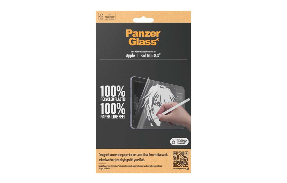 PanzerGlass® Graphic Paper ® Screen Protector for iPad Mini 7/6th gen Ultra Wide Fit w. Aligner
