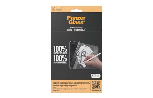 PanzerGlass®  Graphic Paper ® Screen Protector for iPad Mini 7/6th gen Ultra Wide Fit w. Aligner