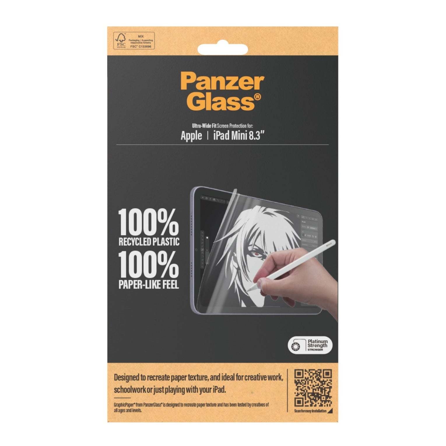 PanzerGlass® Graphic Paper ® Screen Protector for iPad Mini 7/6th gen Ultra Wide Fit w. Aligner