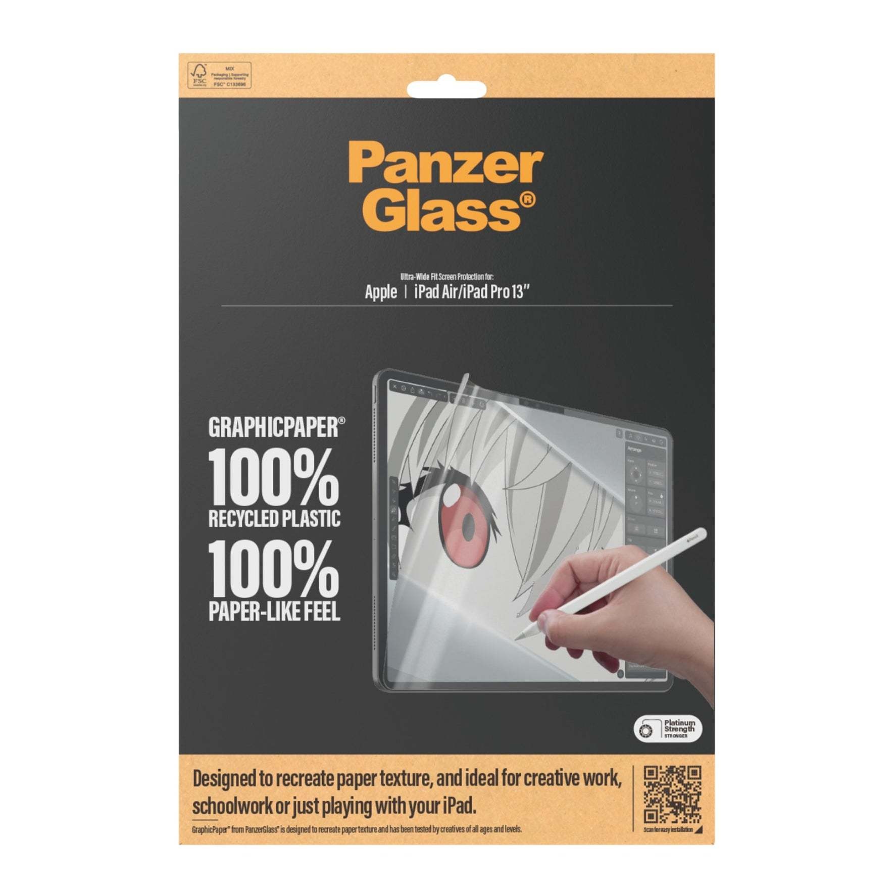PanzerGlass®  Graphic Paper ® Screen Protector for iPad Pro 13 M4 iPad Air 13" M3/M2 Ultra Wide Fit w. Aligner