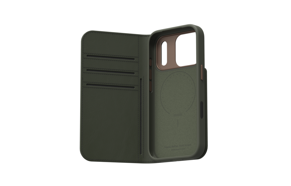 Moshi Overture Case /W DETACHABLE MAGNETIC WALLET for iPhone 17  Pro - Moss Green