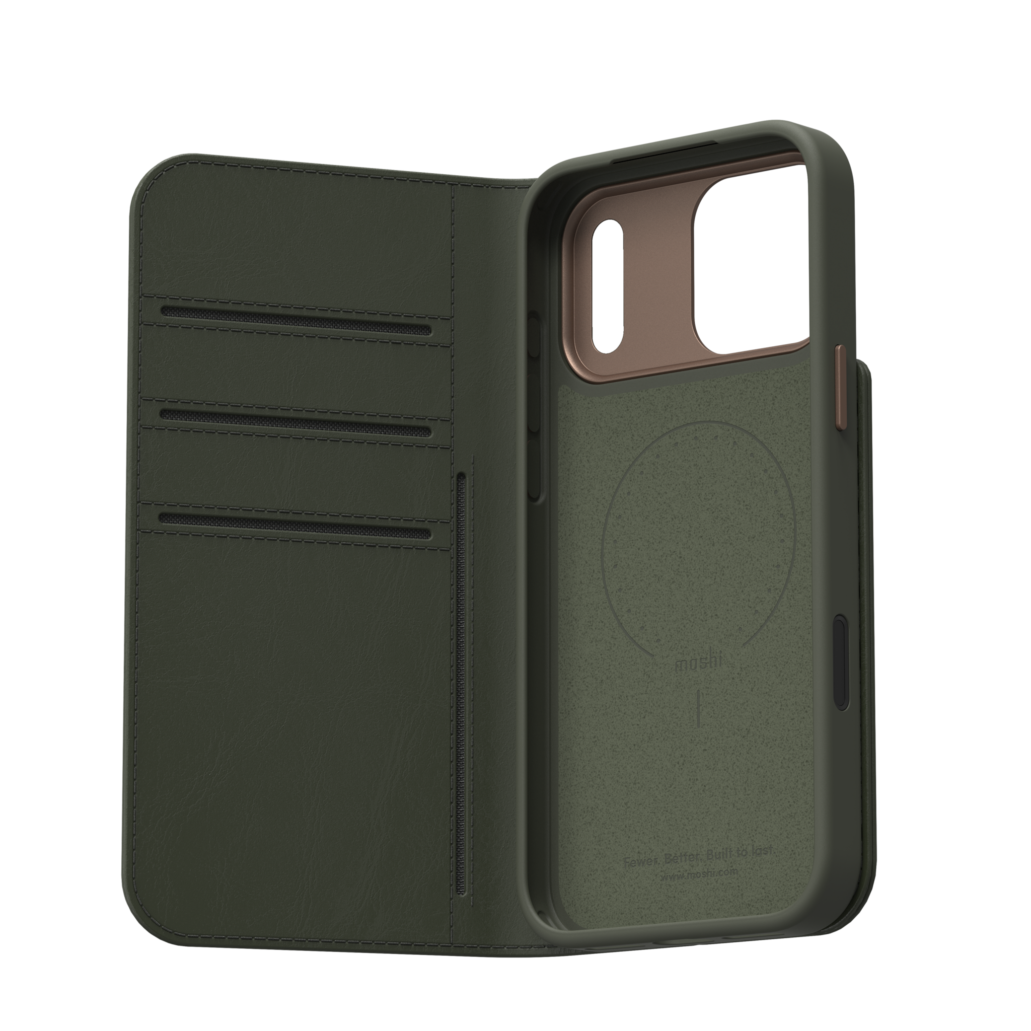 Moshi Overture Case /W DETACHABLE MAGNETIC WALLET for iPhone 17 Pro  Max - Moss Green
