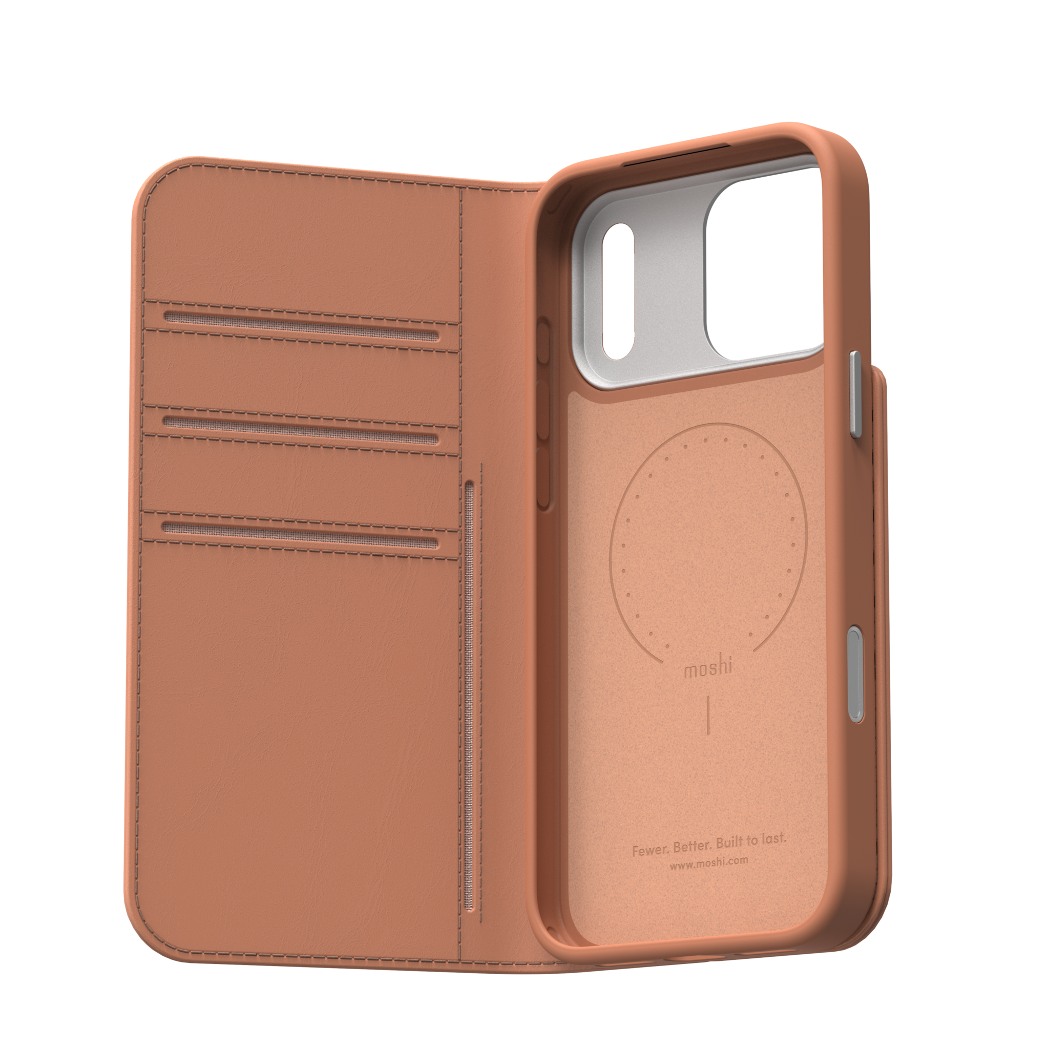Moshi Overture Case /W DETACHABLE MAGNETIC WALLET for iPhone 17 Pro  Max - Misty Coral