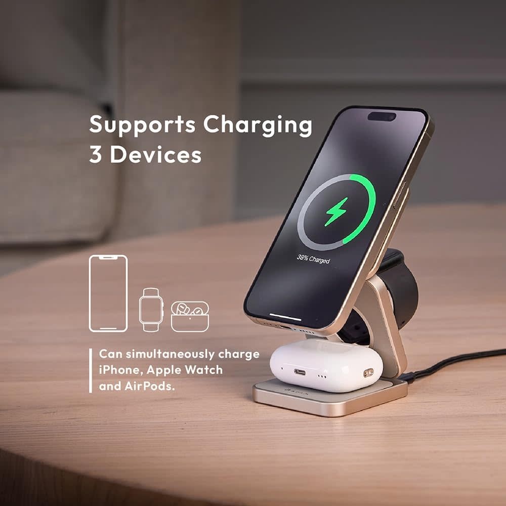 Adam Elements Mag 3 Pro Qi2  Foldable Wireless Charging Station  15W - Gray