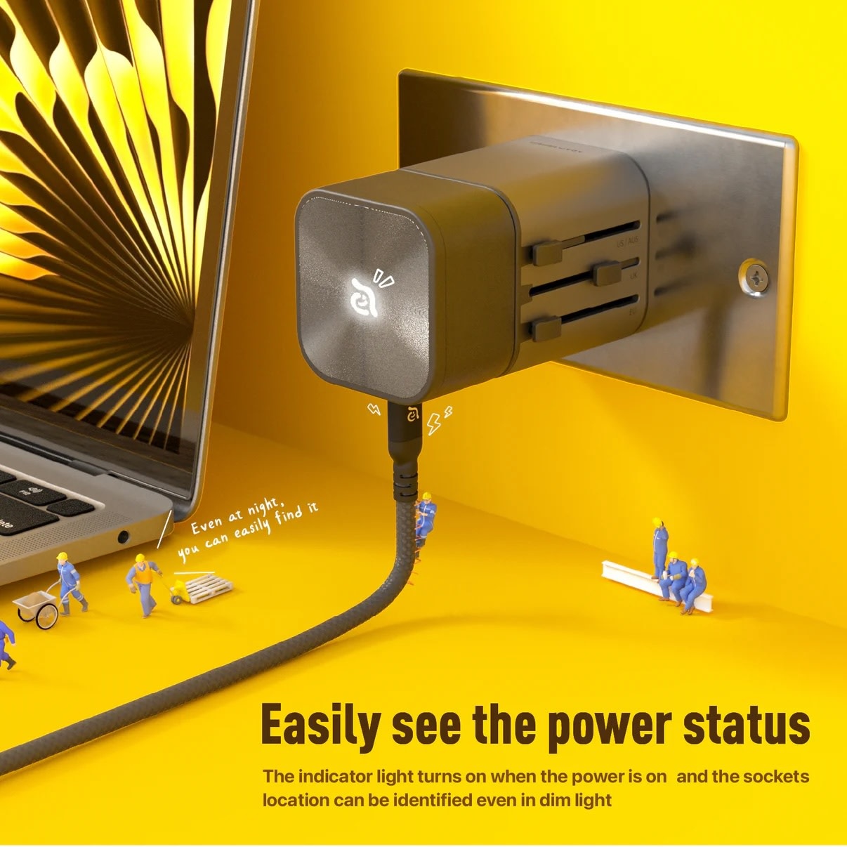 Adam Elements T45 travel adapter with 2 x USB-C + 1 x USB-A White