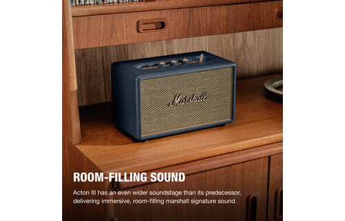 Marshall Acton III Bluetooth Speaker 120/230V US Adapter - Midnight Blue