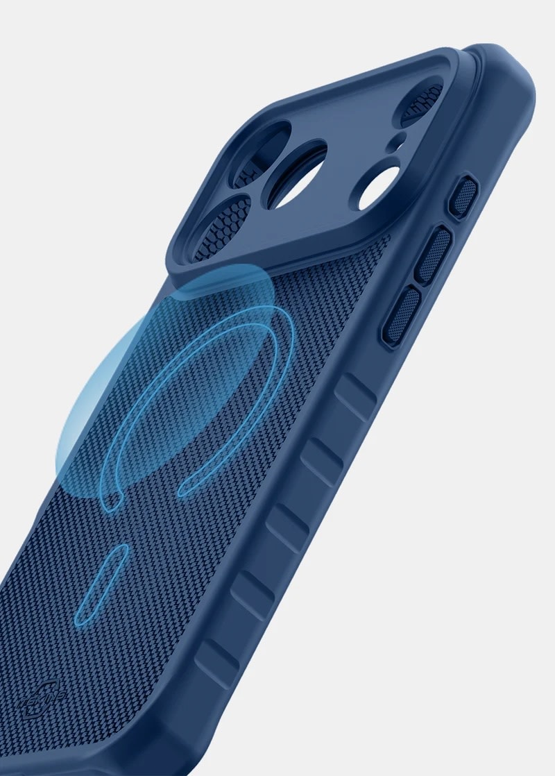 ItSkins Hybrid R Nylon Case with MagSafe for iPhone 17 Pro Max - Dark Blue