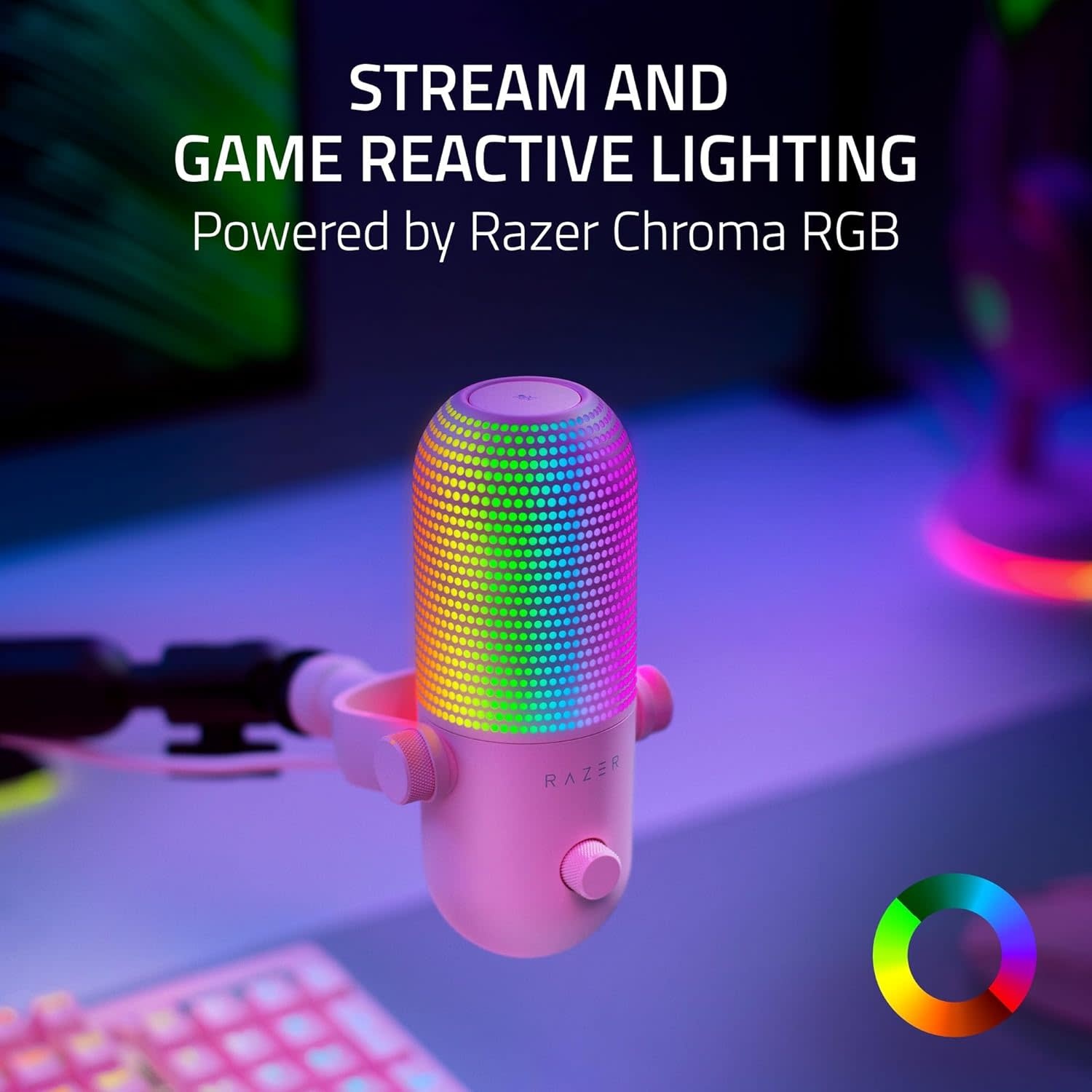 Razer Seiren V3 Chroma USB Condenser Microphone -Quartz