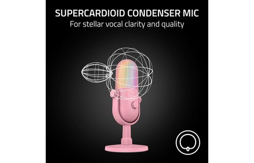 Razer Seiren V3 Chroma USB Condenser Microphone -Quartz