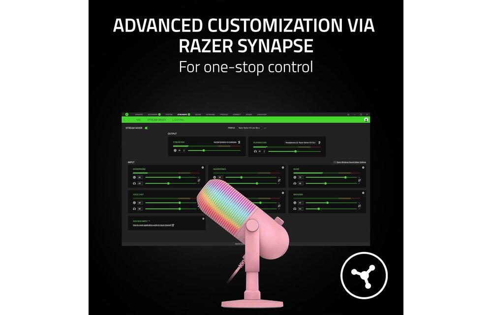 Razer Seiren V3 Chroma USB Condenser Microphone -Quartz