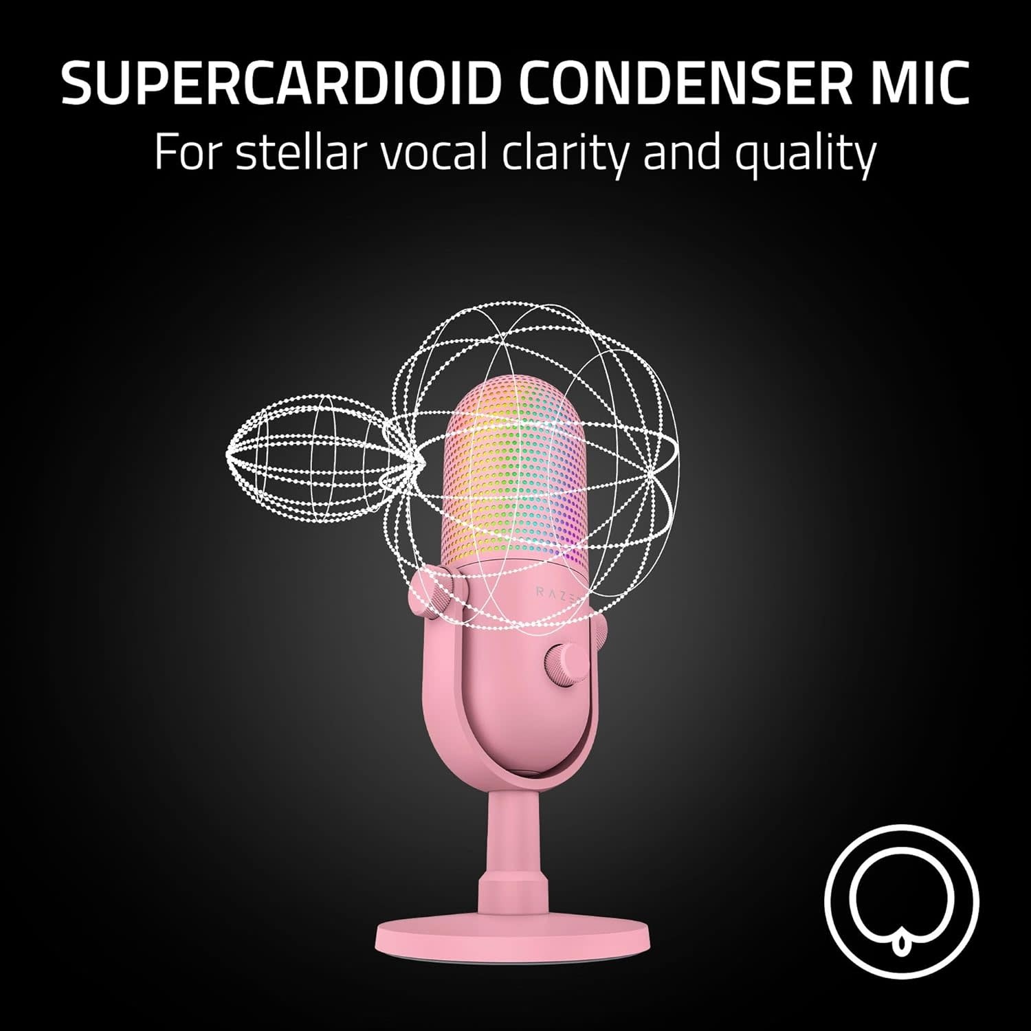 Razer Seiren V3 Chroma USB Condenser Microphone -Quartz