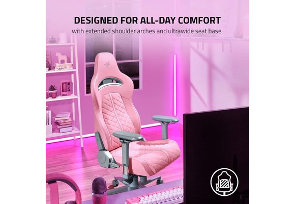 Razer Enki Gaming Chair with Adaptive Lumbar Support Synthetic Leather/Quartz (assembly required)
