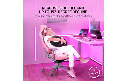 Razer Enki Gaming Chair with Adaptive Lumbar Support Synthetic Leather/Quartz (assembly required)