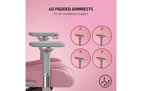 Razer Enki Gaming Chair with Adaptive Lumbar Support Synthetic Leather/Quartz (assembly required)