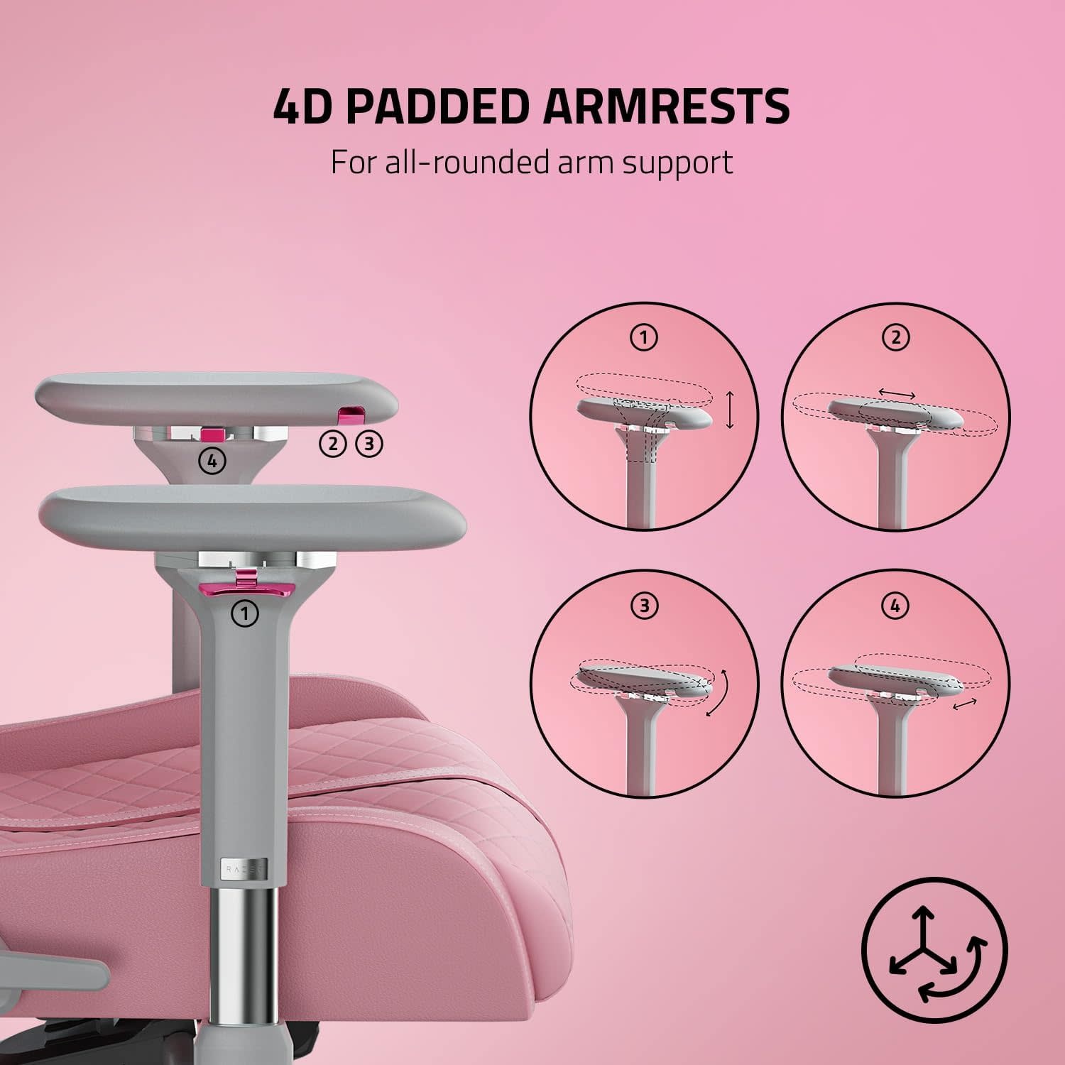 Razer Enki Gaming Chair with Adaptive Lumbar Support Synthetic Leather/Quartz (assembly required)