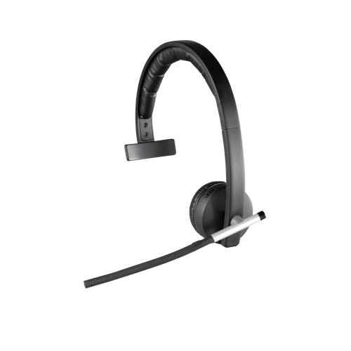 Logitech Wireless Headset Mono H820e with echo cancellation and a noisecancelling microphone, USB, Headset Controls, Indicator LED, PC/Mac/Laptop - Black