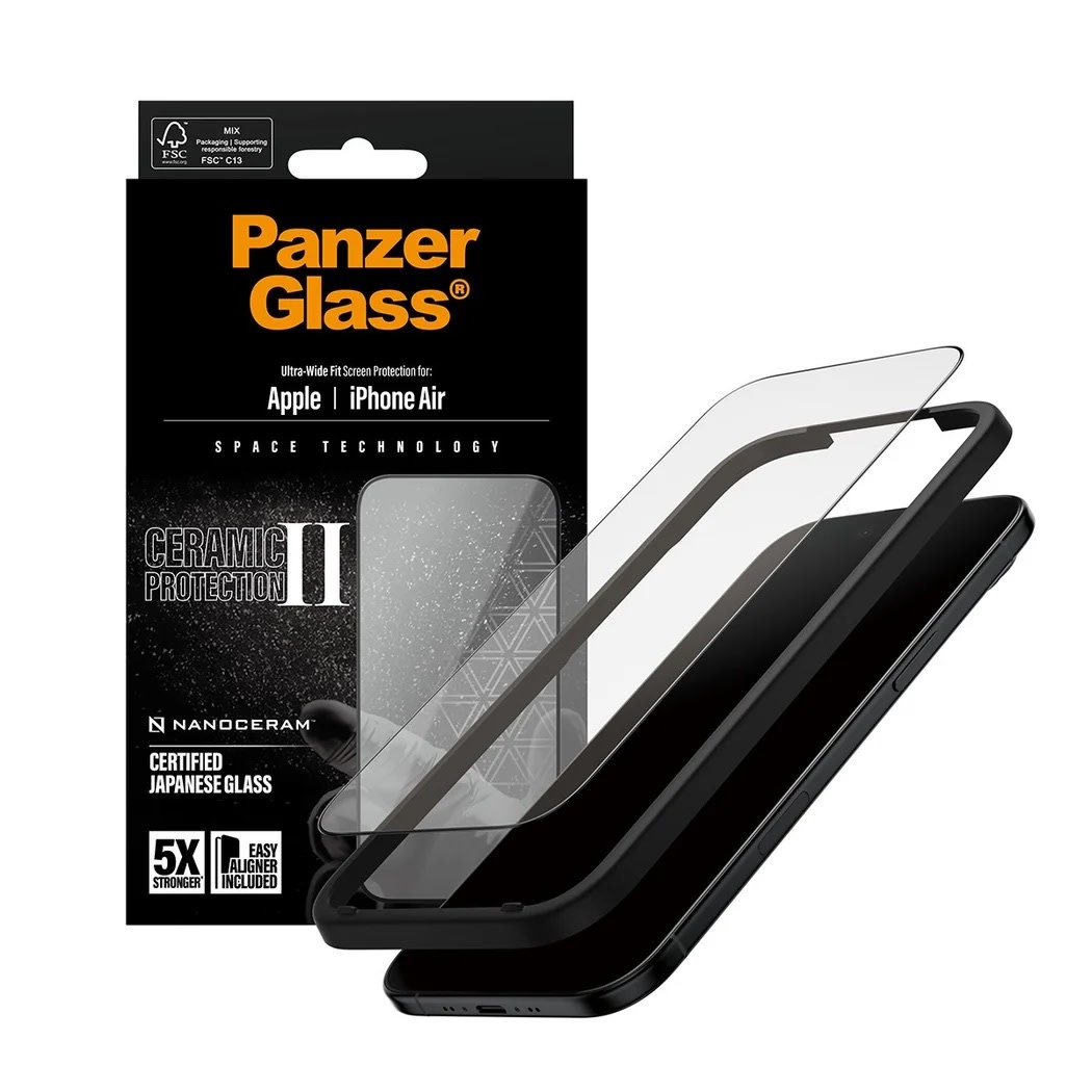 PanzerGlass® Ceramic II Screen Protector for iPhone Air Ultra Wide Fit w/Easyaligner