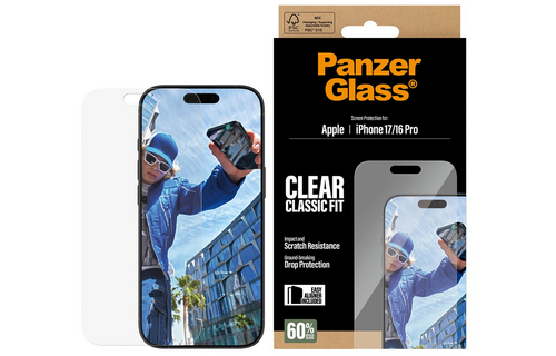 PanzerGlass® Screen Protector for iPhone 17/16 Pro Classic Fit w/Easyaligner