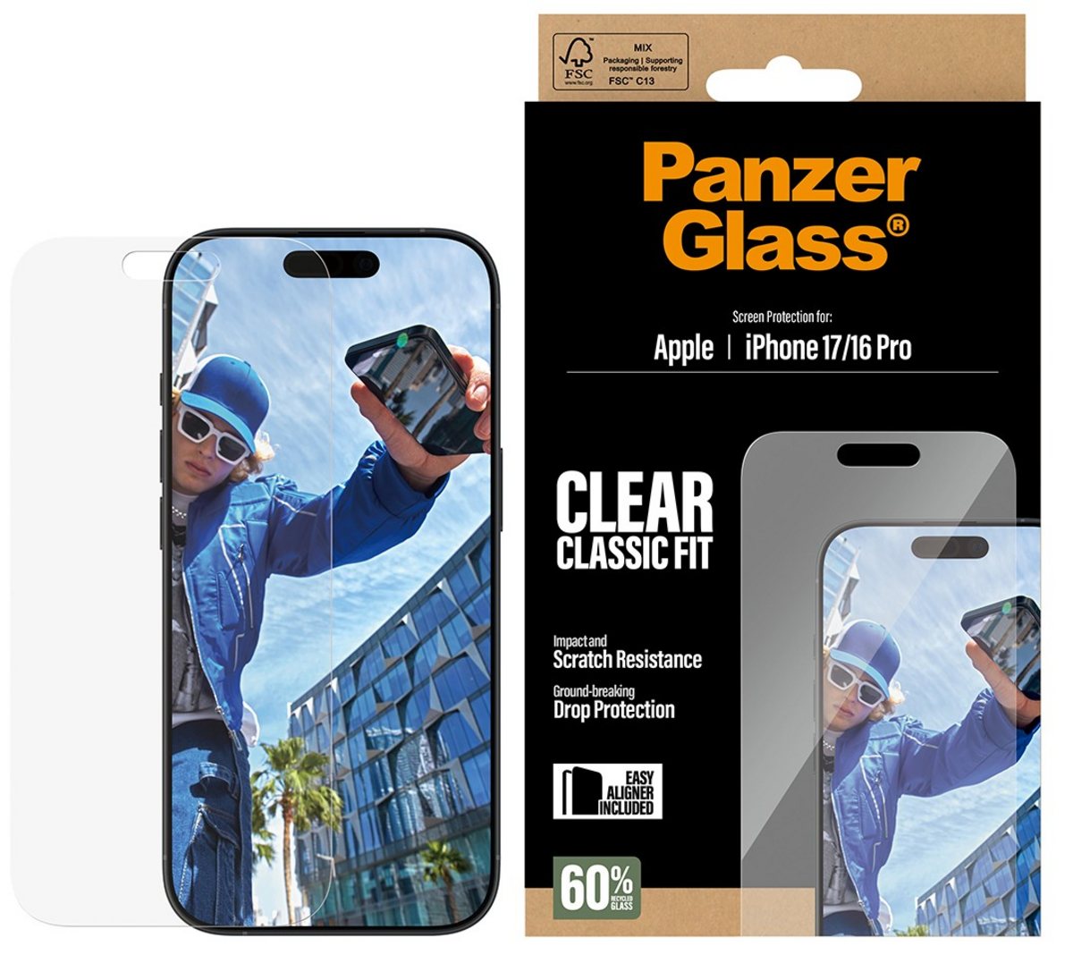 PanzerGlass® Screen Protector for iPhone 17/16 Pro Classic Fit w/Easyaligner