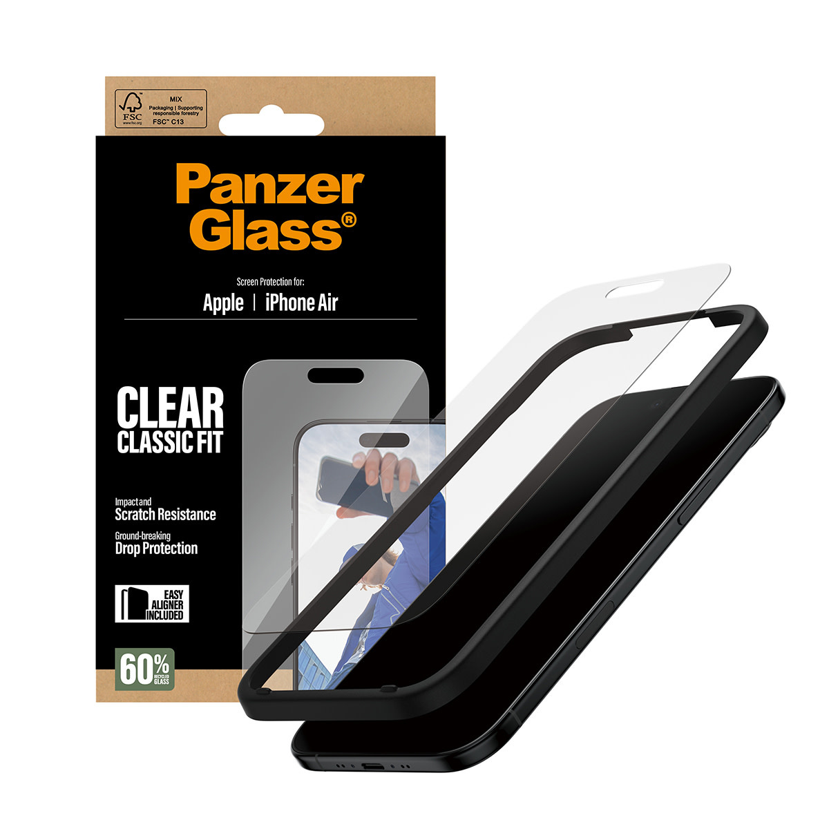 PanzerGlass® Screen Protector for iPhone Air Classic Fit w/Easyaligner